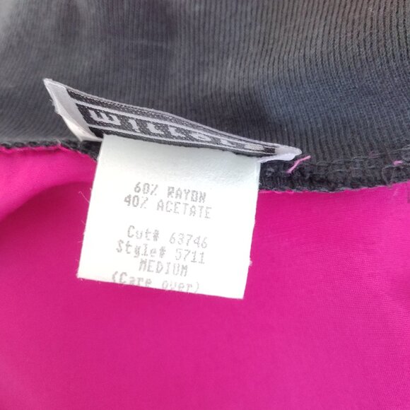 Vintage 1980s NWT Fuchsia Pink Sheer Sleeve Zippered Jacket Size M - Picture 9 of 11